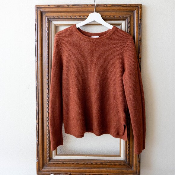 Old Navy Sweaters - Old Navy Sweater Sz M Rust Brown Crewneck Long Sleeve Stretchy Earth Tone